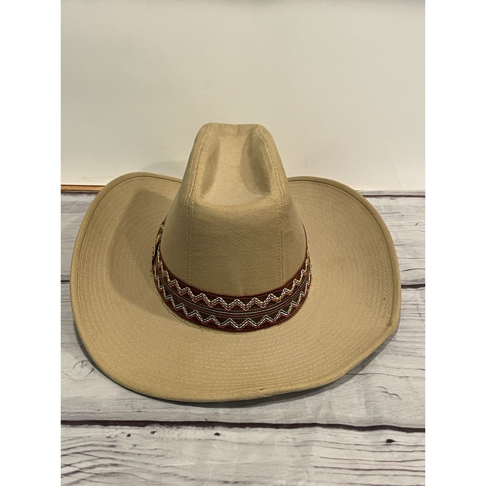 Vintage KOREA  [The Duke Collection] Tan Western Cowboy Hat Sz L 7 1/4 - 7 3/4